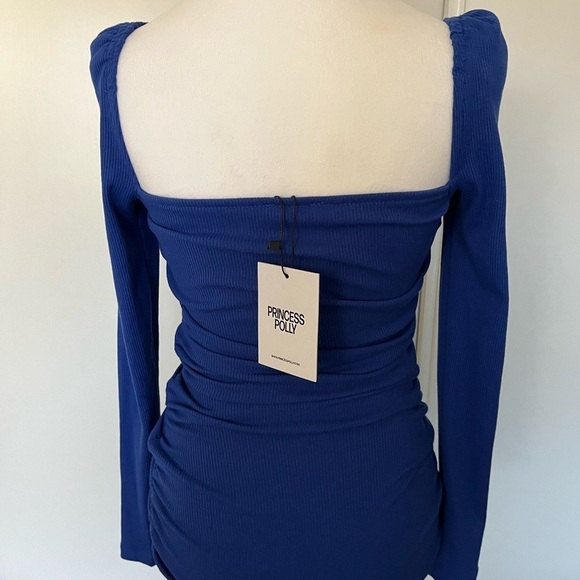 New Princess Polly Blue Portia Mini Dress Size 4 - Picture 5 of 7